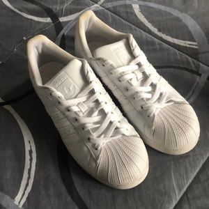 All White Adidas Superstar